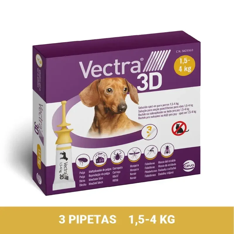 Vectra 3D Pipetas Antiparasitarias para Perros Pack 3 uds