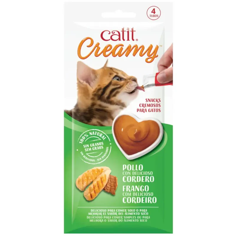 Catit Creamy Snack Pollo y Cordero Pack 4X10 g