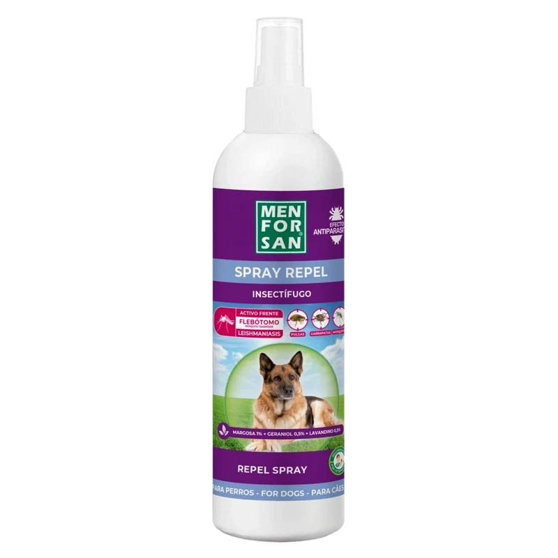 Menforsan Spray Antiinsectos Perro (Margosa, Geraniol y Lavandino) 250 ml