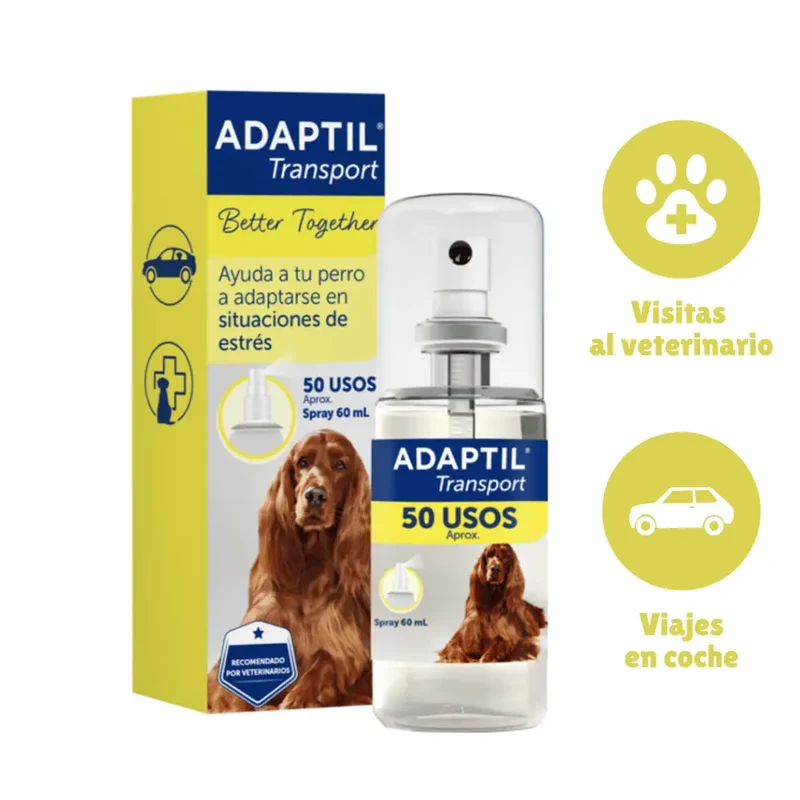 Adaptil Transport Spray Antiestrés para Perros 60 ml - Viajes, Transporte, Veterinario