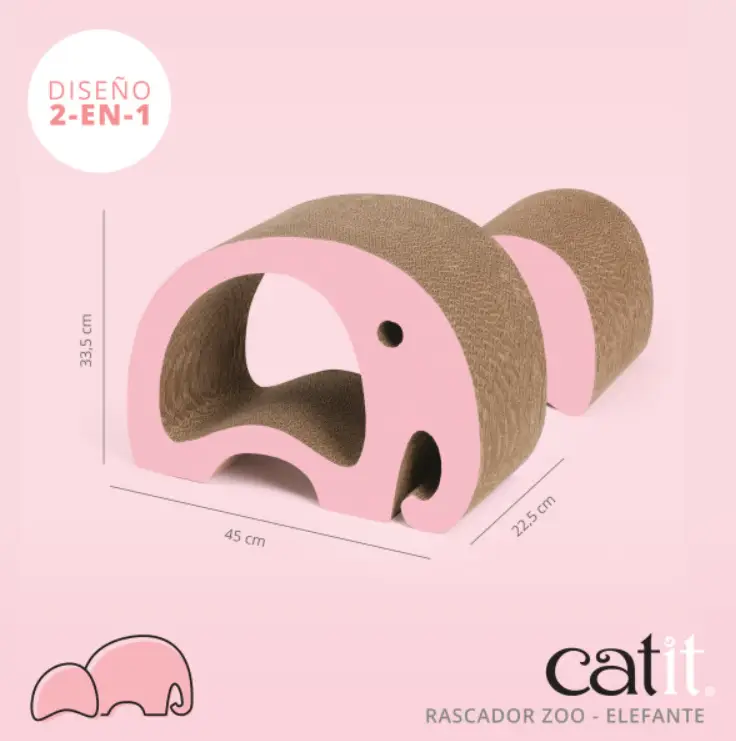 Rascador Catit Zoo Elefante 2 En 1 33,5X22,5X45 cm