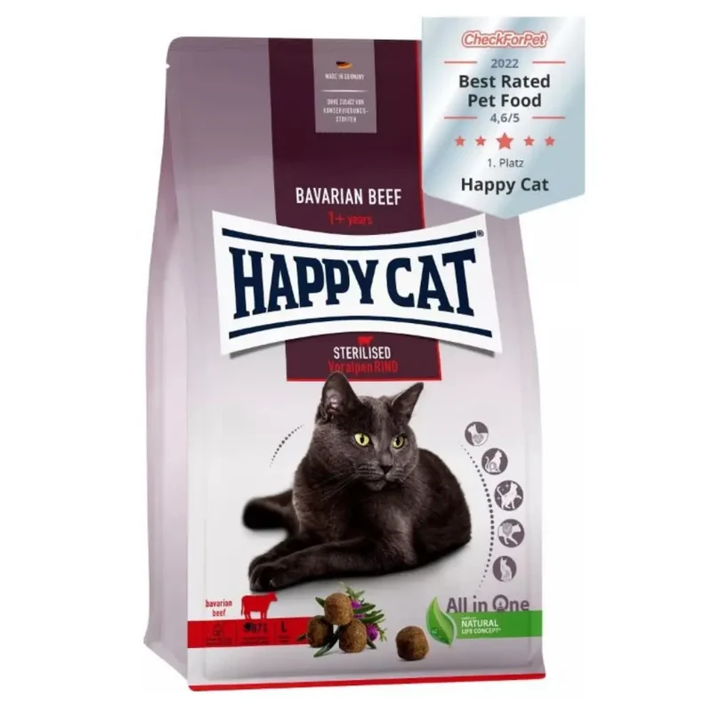 Happy Cat Sterilised Voralpen Rind sabor Ternera