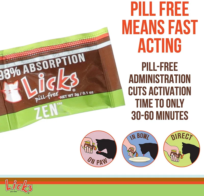 Licks Cat Zen relajante ayuda Suplementos – 30-use