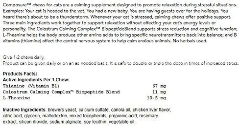Vetri Science Composure Calming Formula for Cats Bundled with Feline Health Tracker