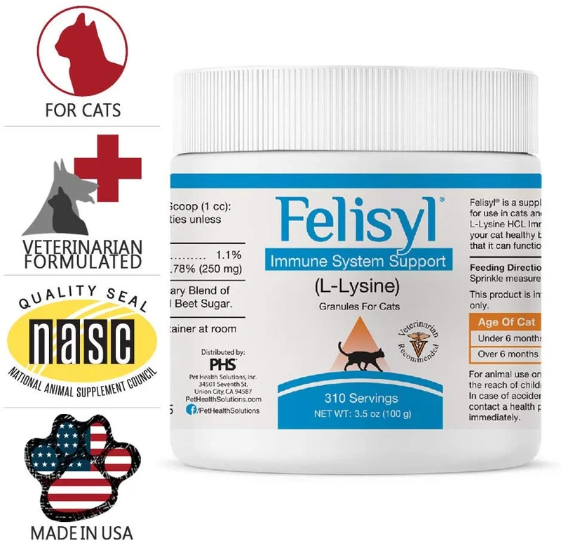 Sistema de inmunización de felisilo, apoyo a granulados – Soporta tejidos saludables, respiratorio y visión para gatos – 3,5 oz