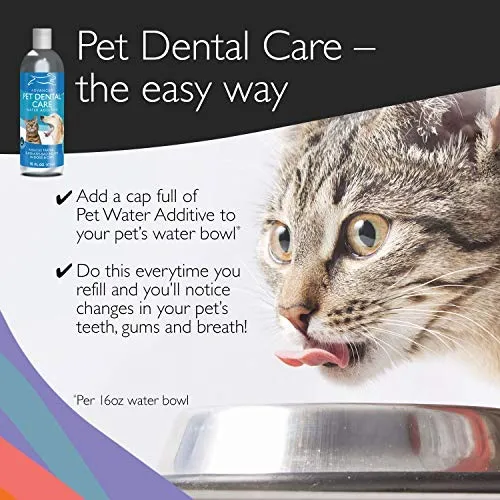 Emmy's Best Premium - Ambientador para perros y gatos, tratamiento aditivo de agua para mascotas avanzado, sin cepillado para eliminar la placa, el sarro y mejorar el mal aliento