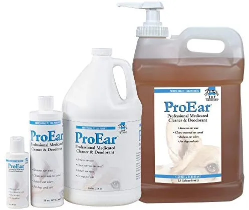 Top Performance ProEar Professional Medicated Ear Cleaners - Solución versátil y eficaz para limpiar orejas de perro y gato