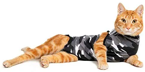 Traje de recuperación de gato de Suitical, negro