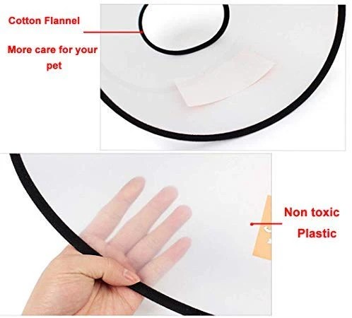 Supet Cat Cone Adjustable Pet Cone Pet Recovery Collar Comfy Pet Cone Collar Protective Collar for After Surgery Anti-Bite Lick Wound Healing Safety Practical Plastic E-Collar for Cats Puppy Rabbit