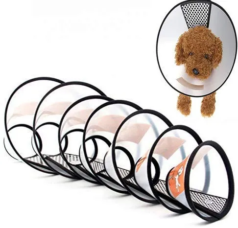 Supet Cat Cone Adjustable Pet Cone Pet Recovery Collar Comfy Pet Cone Collar Protective Collar for After Surgery Anti-Bite Lick Wound Healing Safety Practical Plastic E-Collar for Cats Puppy Rabbit