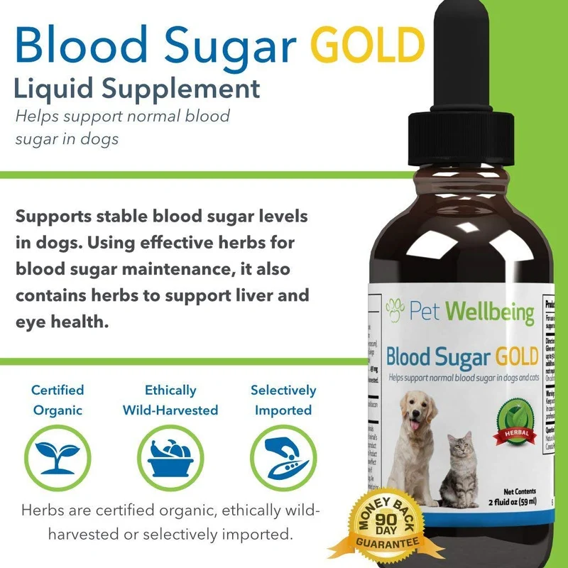 Pet bienestar Azúcar en la sangre Gold para gatos – Natural apoyo para Saludable niveles de azúcar en la sangre en gatos – 2 onza 59 Milliliter
