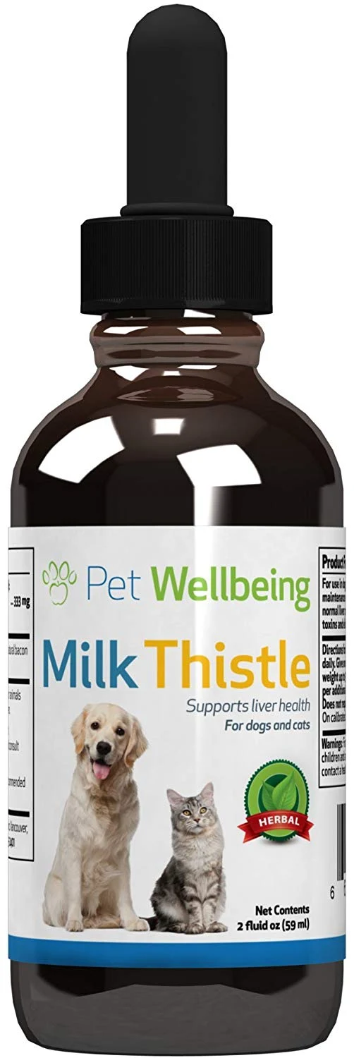 Pet bienestar – Cardo de Leche para gatos – Natural apoyo para la salud Feline Hígado – 2OZ (59ml)