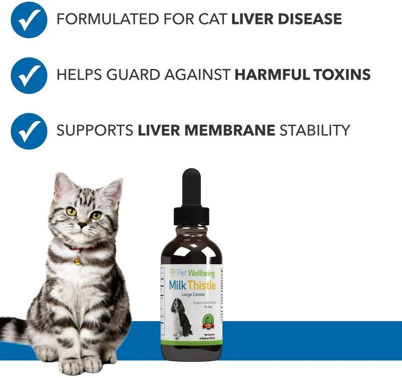 Pet bienestar – Cardo de Leche para gatos – Natural apoyo para la salud Feline Hígado – 2OZ (59ml)