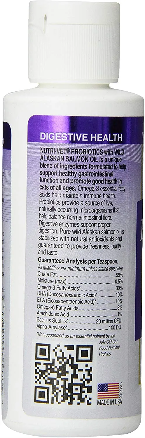 nutri-vet Probiotics con aceite de Wild Salmón de Alaska para gatos, 4-Ounce