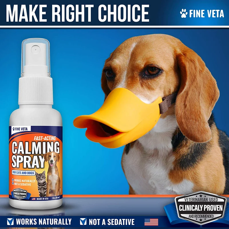 Alivio de la ansiedad del perro – Aceite natural relajante Spray para perros y gatos – Fabricado en Estados Unidos – Alivia el estrés, la ansiedad, ladridos – Funciona para visitas de veterinarios, viajes, tormentas y fuegos artificiales – Efecto de larga