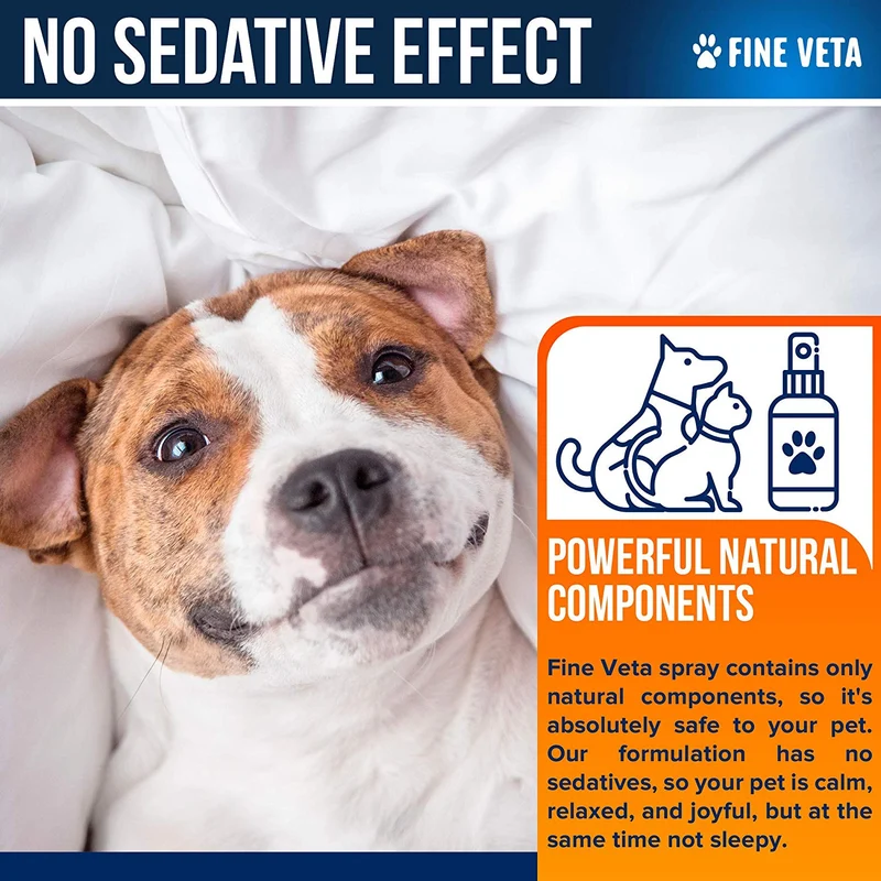 Alivio de la ansiedad del perro – Aceite natural relajante Spray para perros y gatos – Fabricado en Estados Unidos – Alivia el estrés, la ansiedad, ladridos – Funciona para visitas de veterinarios, viajes, tormentas y fuegos artificiales – Efecto de larga