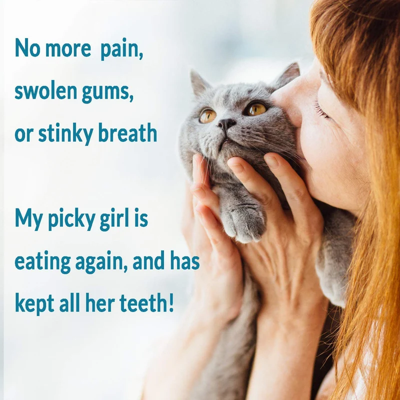 Oral Health for Cats Dental Treatment - Natural Stomatitis and Gingivitis Solution is Highly Effective for Feline Mouth Issues Including Tartar and Inflammed Gums - Easy to Use (450 pills)