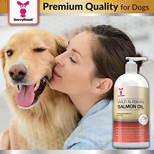 Wild Alaskan Salmon Oil for Dogs, Cats, Ferrets - 16 & 32oz Pure Unscented Liquid Omega 3 Fatty Acid Fish Oil for Dogs - EPA DHA supplement for Pets - Helps Joints, Dry Skin, Coat - Just Pump on Food