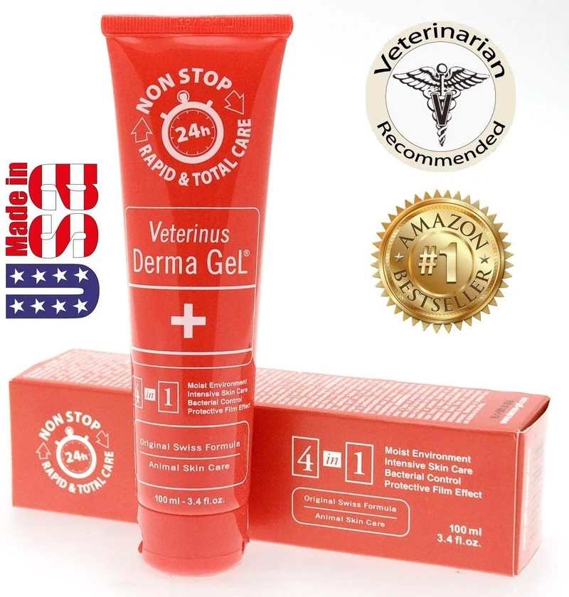veterinus Derma Gel® Tubo 100 ml – 3.4 fl. oz. + 1 free 10 ml muestra