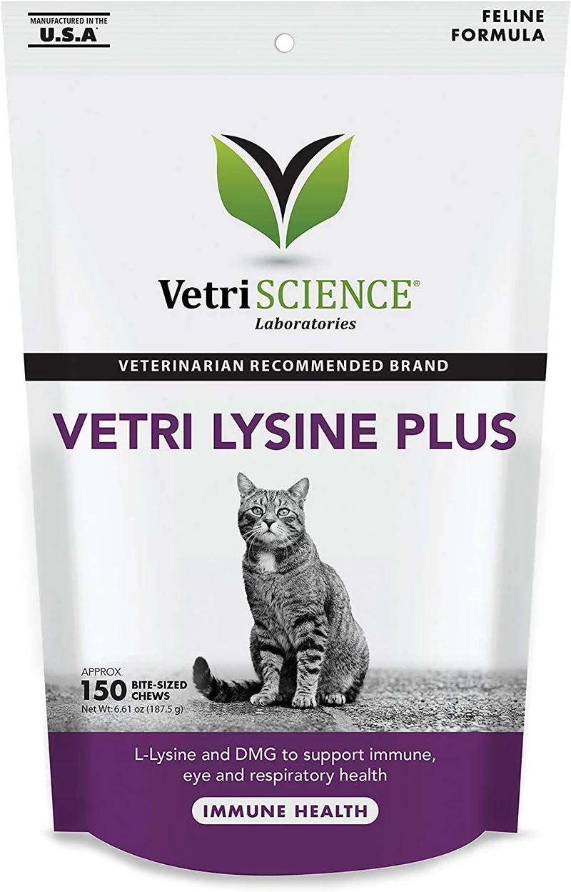 vetriscience laboratorios Vetri Lisina Plus, apoyo inmunológico Suplemento para gatos, 150 Bite tamaño masticables