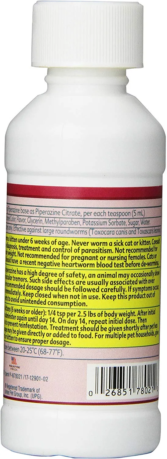 Desparasitante Excel Roundworm para gatos, 4 onzas, Negro/Gris