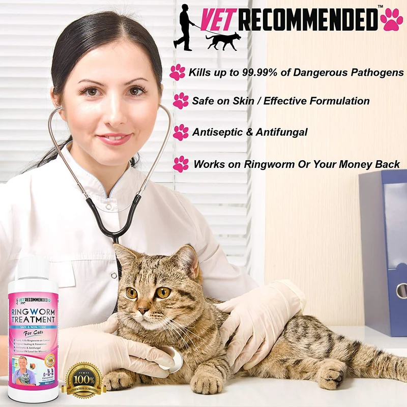 Vet recomendado – tiña Tratamiento para gatos – Concentrado hace Dos – Martillo Botellas de Antifúngico Spray de forma segura Mata a Virus, Enfermedad causar bacterias, esporas y hongos – fabricado en EE. UU. (4oz/120 ml)