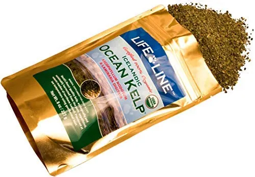 Life Line Pet Nutrition Organic Ocean Kelp Supplement for Skin & Coat, Digestion, Teeth & Gums in Dogs & Cats, 8-Ounce