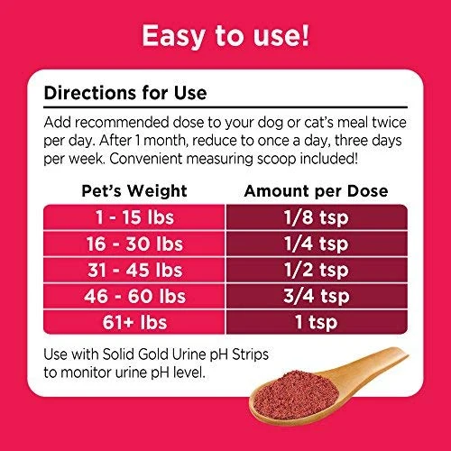 Solid Gold Berry Balance Supplement Powder for Urinary Tract Health with Cranberries & Blueberries for Dogs & Cats