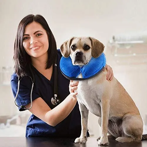 AhlsenL - Cono inflable y cómodo para perros, gatos, collar de recuperación suave para mascotas después de la cirugía, evita que los perros muerdan y rasquen