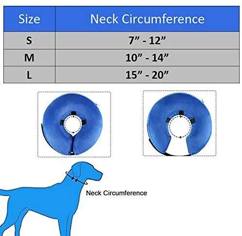 AhlsenL - Cono inflable y cómodo para perros, gatos, collar de recuperación suave para mascotas después de la cirugía, evita que los perros muerdan y rasquen