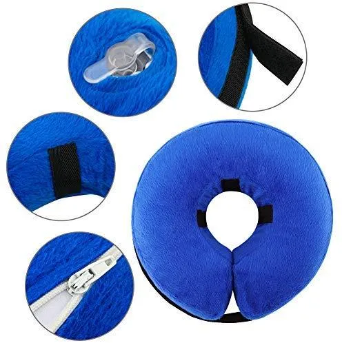 AhlsenL - Cono inflable y cómodo para perros, gatos, collar de recuperación suave para mascotas después de la cirugía, evita que los perros muerdan y rasquen
