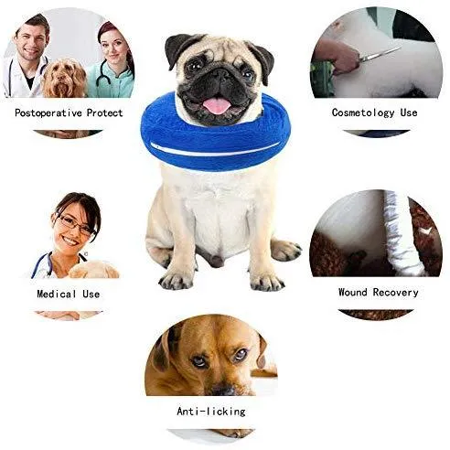 AhlsenL - Cono inflable y cómodo para perros, gatos, collar de recuperación suave para mascotas después de la cirugía, evita que los perros muerdan y rasquen