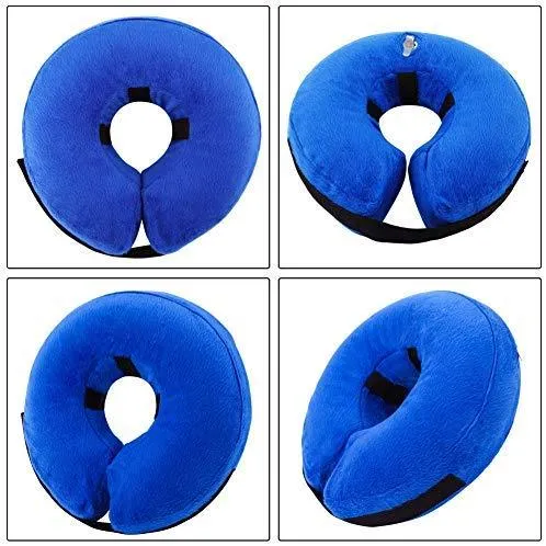 AhlsenL - Cono inflable y cómodo para perros, gatos, collar de recuperación suave para mascotas después de la cirugía, evita que los perros muerdan y rasquen
