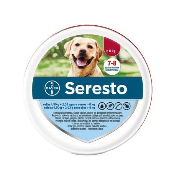 Seresto® Coleira Antipulgas e Carraças para Cães >8 Kg