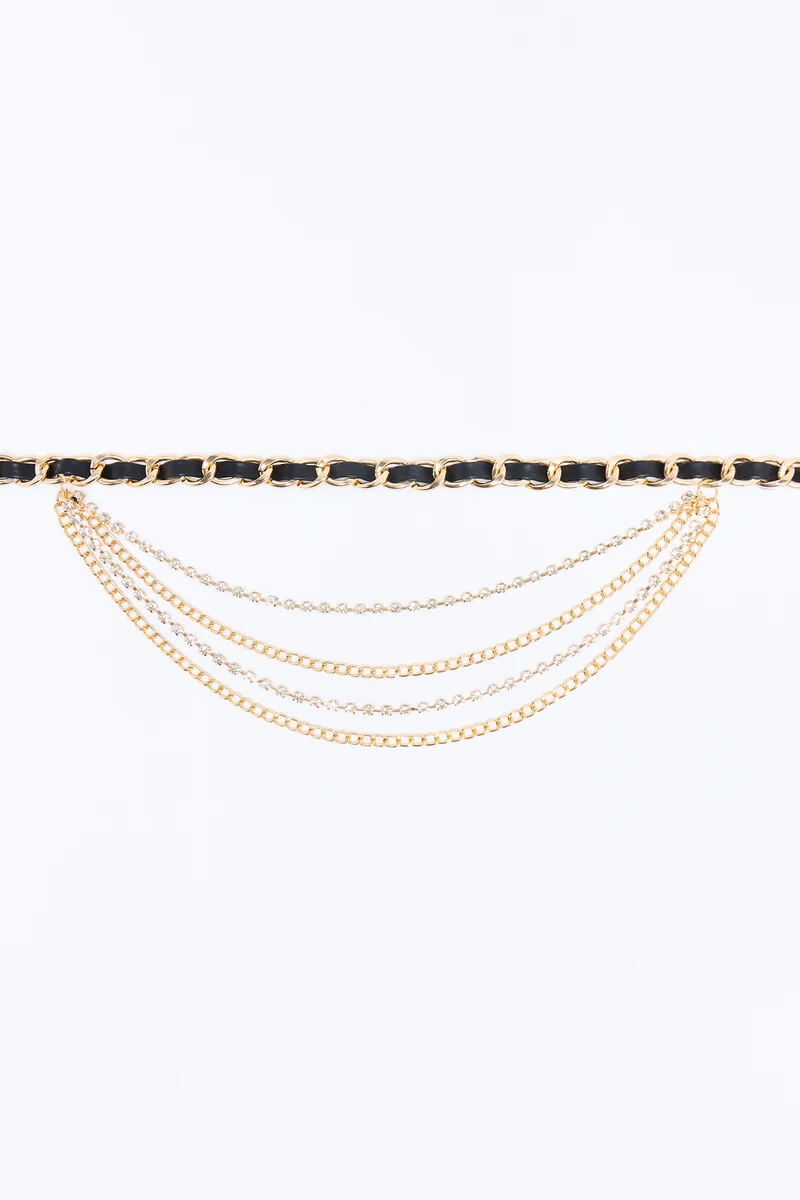 Elegant Motion Chain Belt - Gold/Black