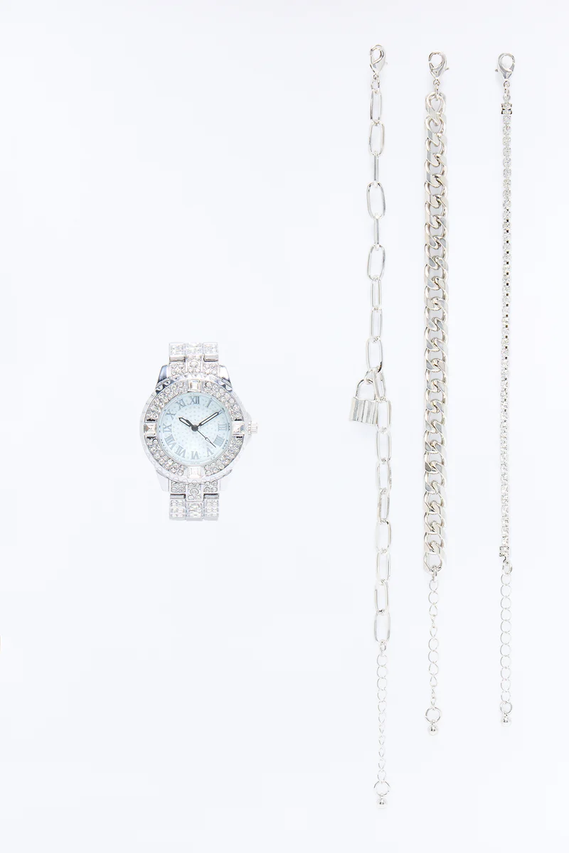 Lola 3 Piece Watch Set - Silver