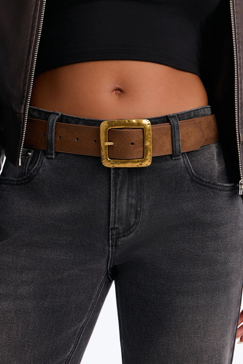 Vintage Dreams Faux Suede Belt - Brown