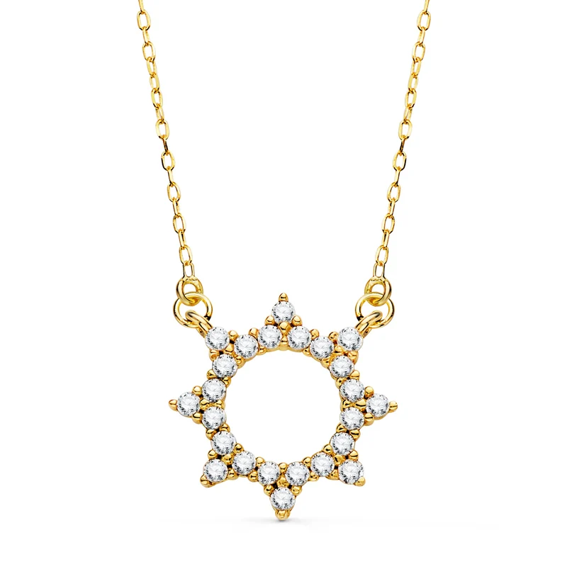 Collier pendentif soleil – Or jaune 18 carats | Azuline