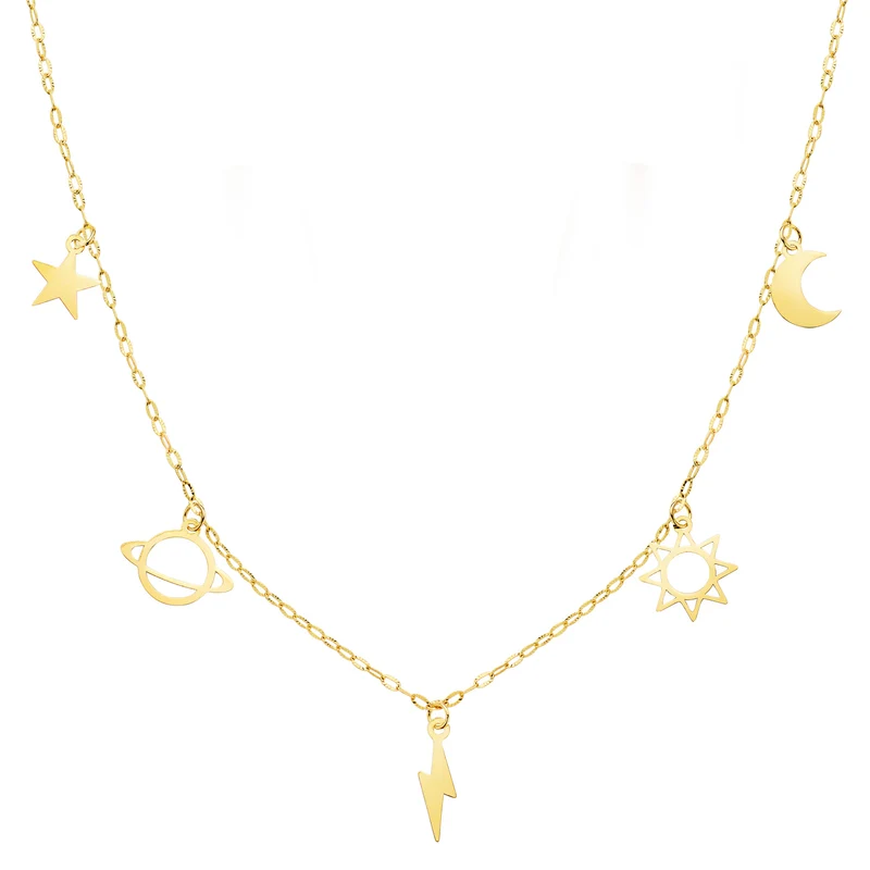 Collier pendentifs Universe or jaune 18 carats | Azuline