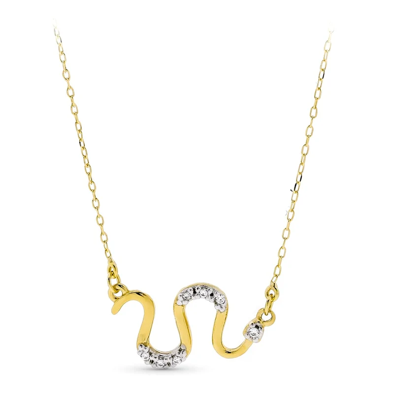 Collier serpent zircons – Or jaune 18 carats | Azuline
