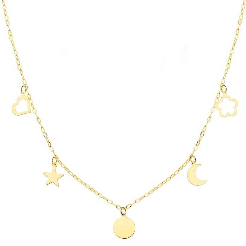 Collier motifs 6 mm chaîne forçat – Or jaune 18 carats | Azuline
