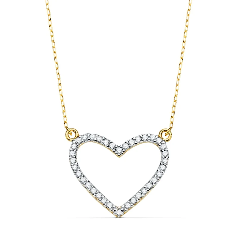 Collier coeur oxyde de zirconium – Or 18 carats | Azuline