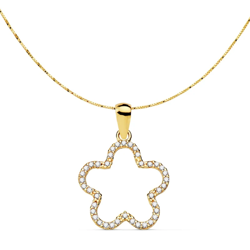 Pendentif étoile avec oxyde de zirconium – Or jaune 18 carats | Azuline