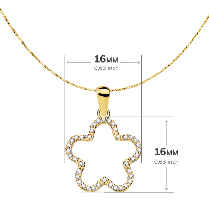 Pendentif étoile avec oxyde de zirconium – Or jaune 18 carats | Azuline