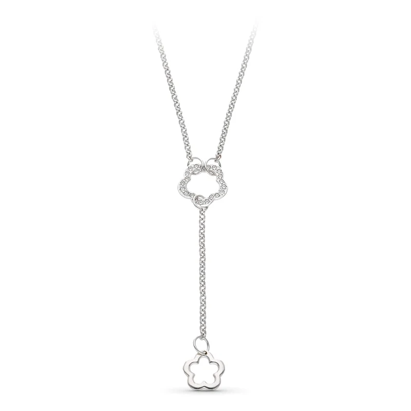 Collier motif fleur – Or blanc 18 carats | Azuline