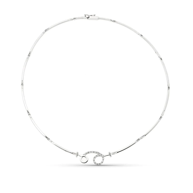 Collier or blanc 18 carats avec oxyde de zirconium – Azuline