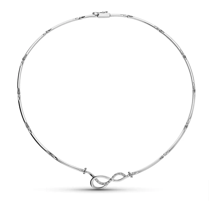 Collier or blanc 18 carats motif infini zirconium – Azuline