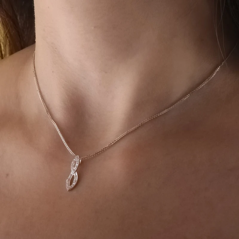 Collier pendentif marquise oxyde de zirconium – Or blanc 18 carats | Azuline