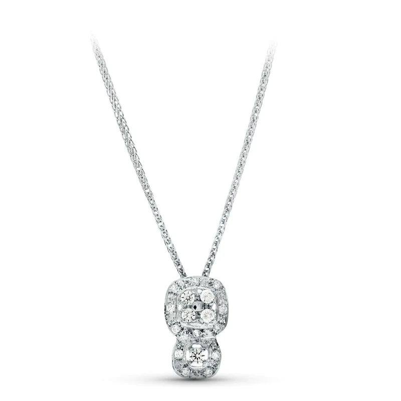Collier or blanc 18 carats pavé de zirconiums – Azuline