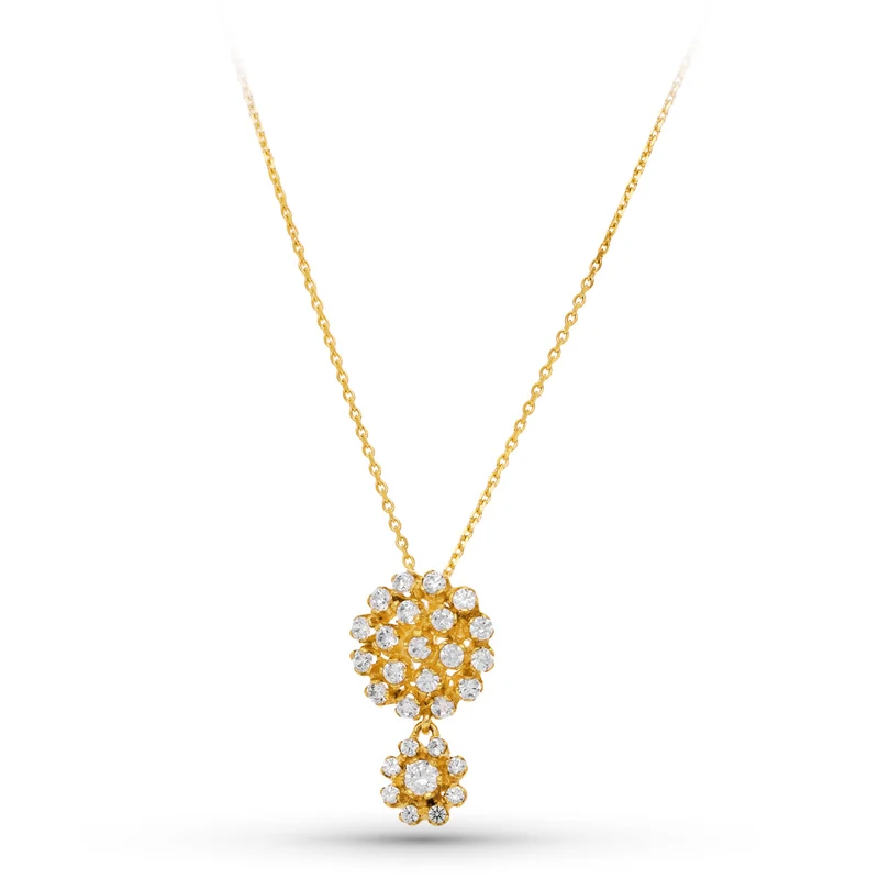 Collier zircon en or blanc 18 carats | Azuline